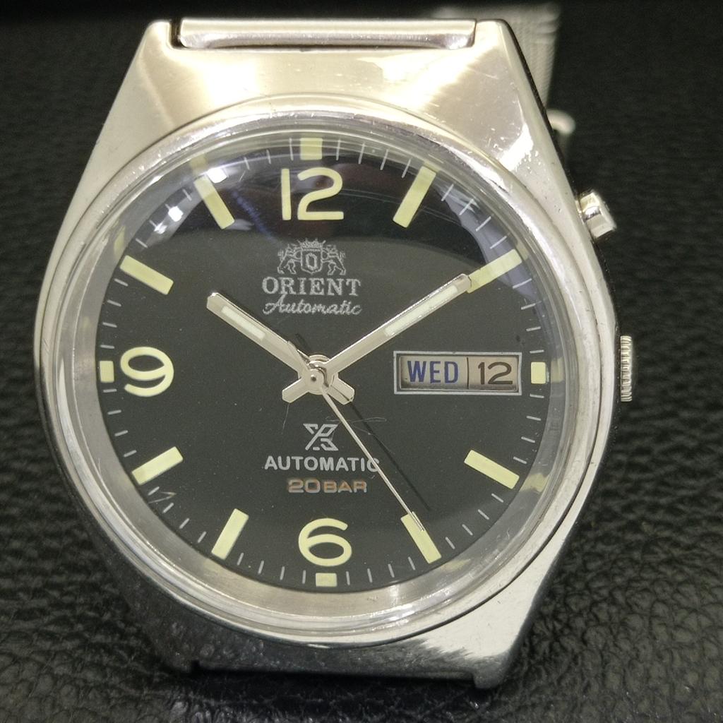 VINTAGE ORIENT AUTOMATIC 46941 JAPAN MENS BLACK COLOR DIAL WATCH a700611-5 R204-a700611