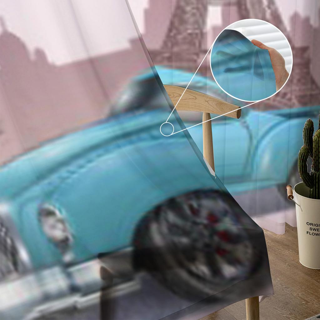 Vintage Touristic Grußkarte Gardinen für Wohnzimmer Transparent Tüll Fenster Vorhang Schlafzimmer Küche Schleier Vorhänge