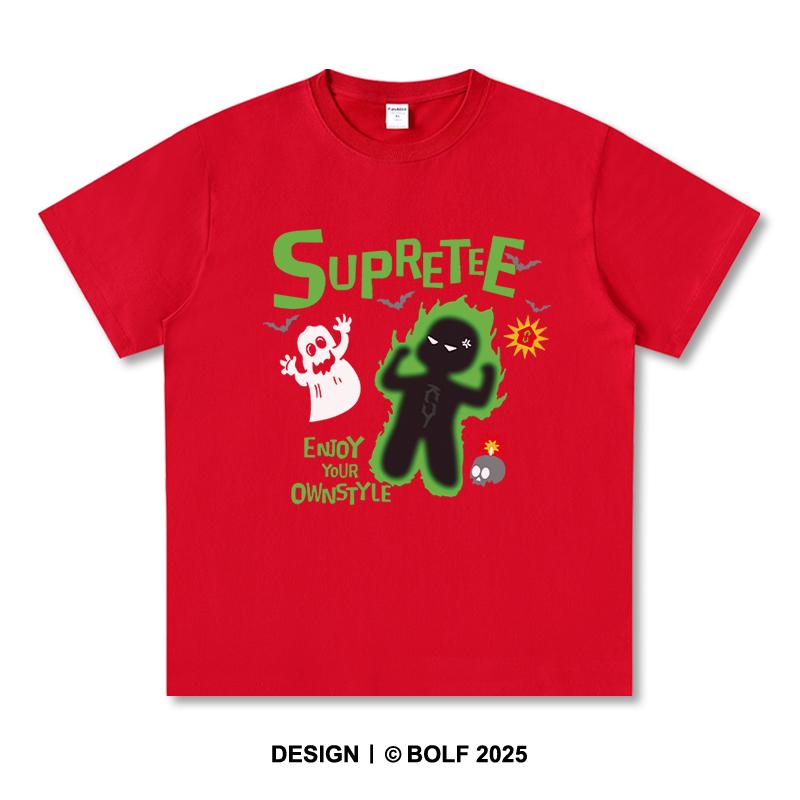 Women's Supretee Printed T-Shirt 100% Cotton Oversized Brand Logo Graphic Tees for Men Summer Tops Urban Streetwear