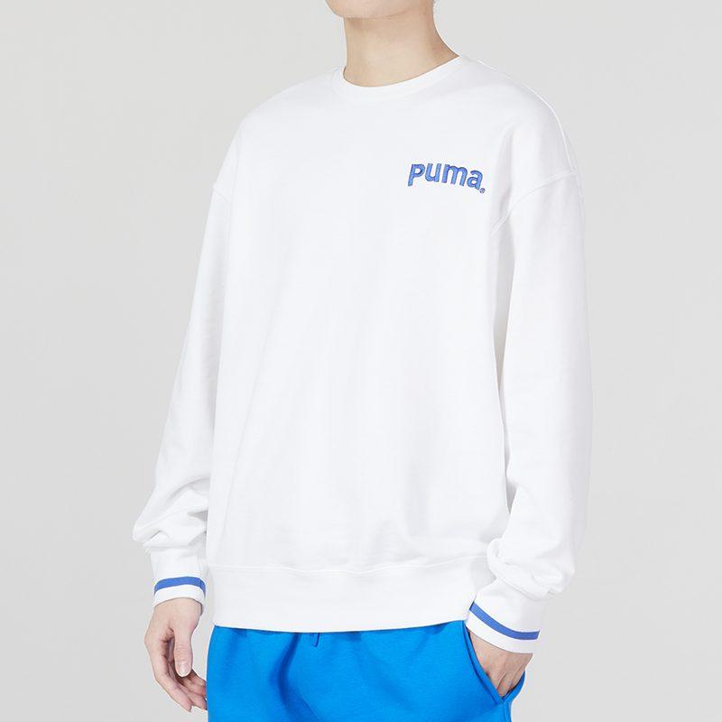 PUMA Sweatshirts Men's White Crew Neck Moderate Regular 620614-02