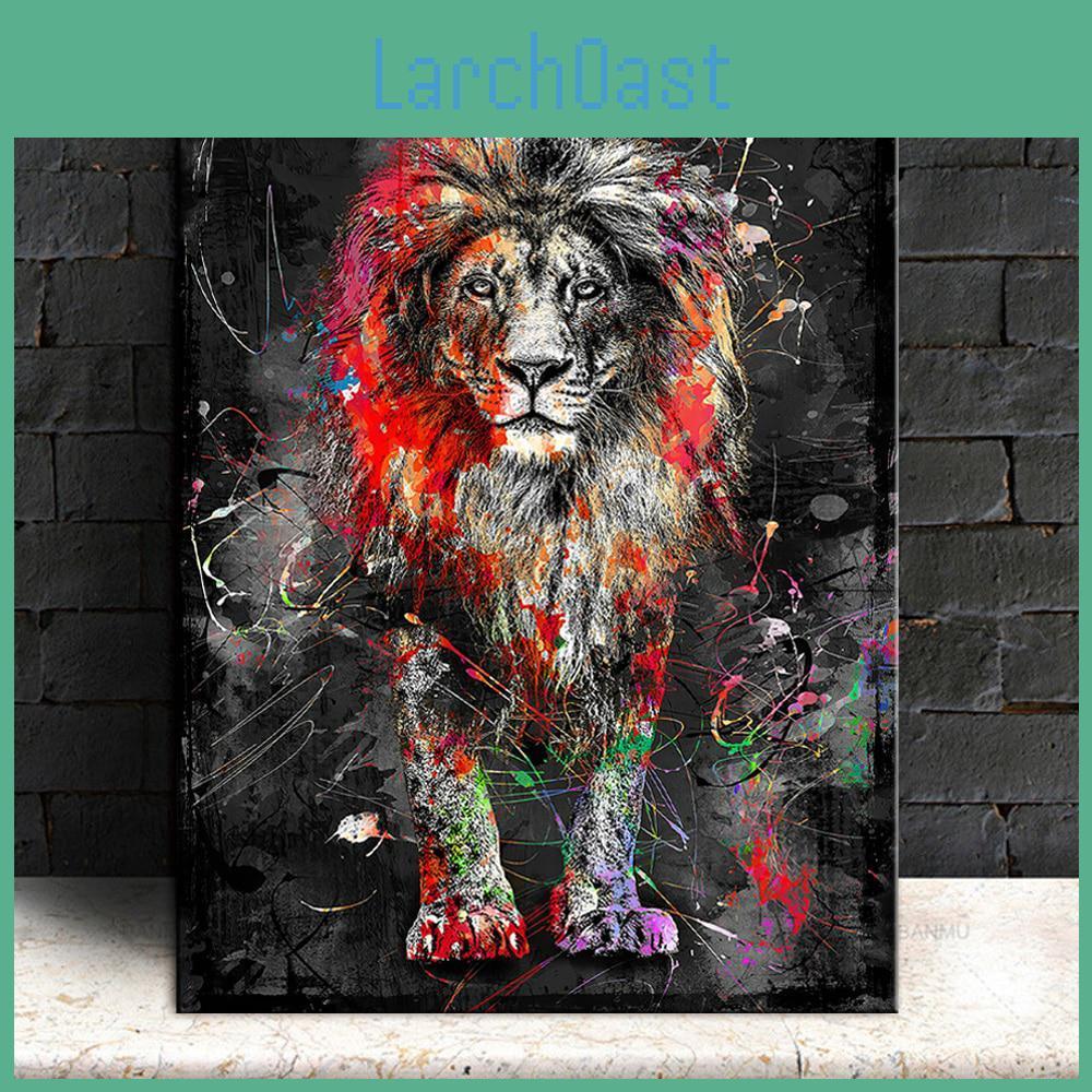 Colorful Abstract Animal Painting Lion Modern Wall Art Picture Diamond Painting Home Decor