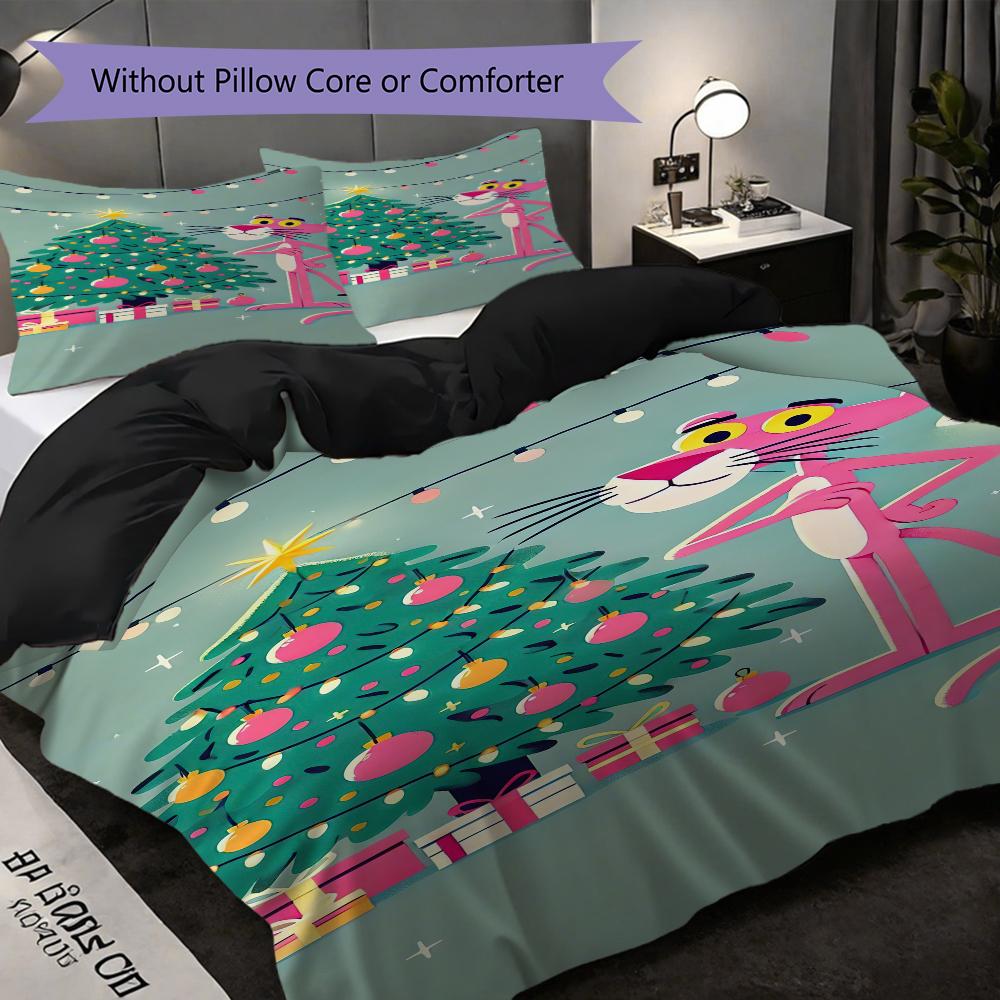 Biancheria da letto con impronta di zampa della Pantera Rosa Senza Imbottitura 1 Copripiumino 2 Federe Senza Imbottitura Set Biancheria da Letto Regalo di Natale Compleanno Morbido e Confortevole