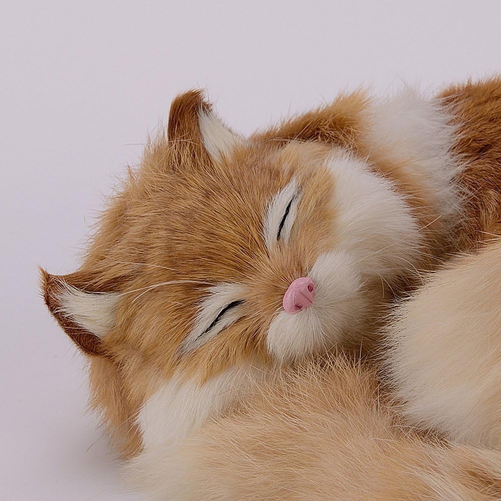 Qingyun LEE Realistic Lying Cat Plush Toy, Lifelike Cat Figurine, Room Decor, Birthday, Anniversary Gift, Size 6