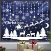 Christmas White Snowflake Elk Static Window Decals