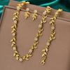 Elegant European Rhinestone Floral Jewelry Set: Necklace & Earrings for Brides