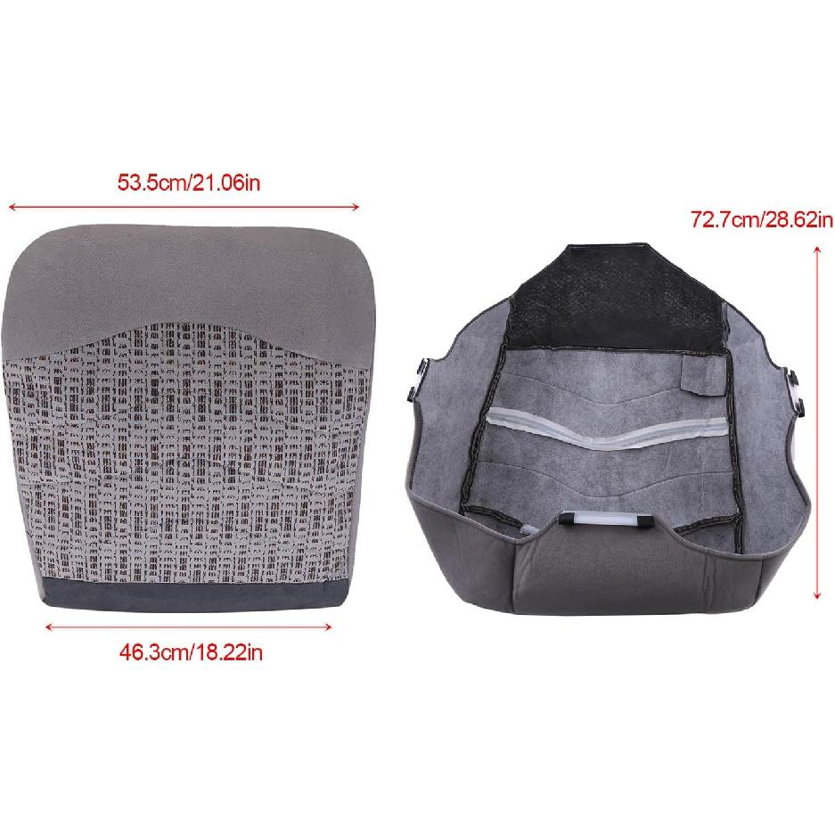 

Driver Side Bottom Replacement Cloth Seat Cover for Ford F250 F350 F450 F550 XLT 1999 2000, F25021 Breathable Cloth Seat Protector, Gray