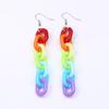 Mode Kette Ohr Haken Frauen Lange Regenbogen Clip Ohrringe Club Schmuck