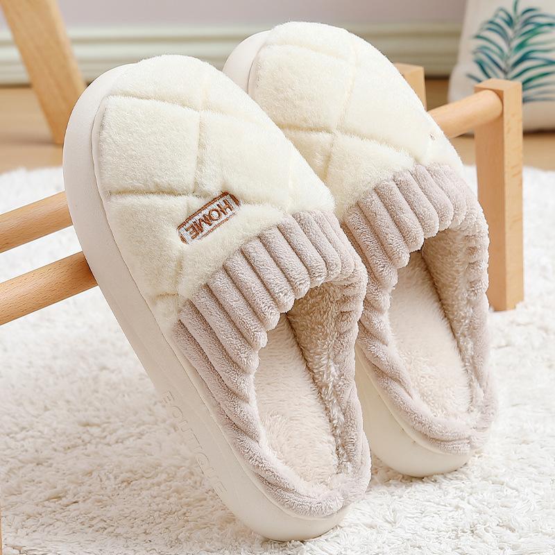 Cotton Slippers Autumn and Winter New Indoor Home Warm Plush Outer Slippers Couple