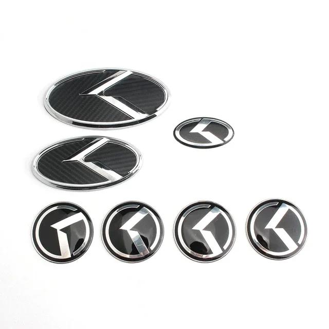 7pcs ABS Auto Emblem for KIA K2 K3 KX3 K5 Sorento Rio Forte Sportage Ceed T25 Optima Carens Front Trunk Steering Wheel Hub Stickers