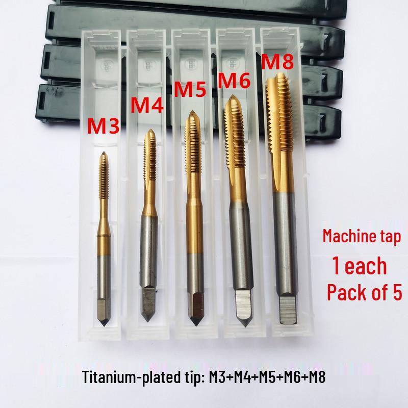 Titanium-Plated Spiral Flute Blind Hole Taps Set (M3-M20)
