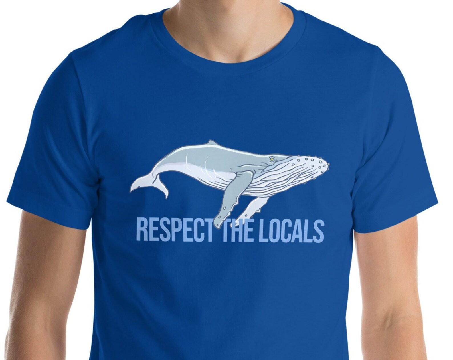 Humpback Whale Shirt, Respect The Locals Graphic Tee 2XL