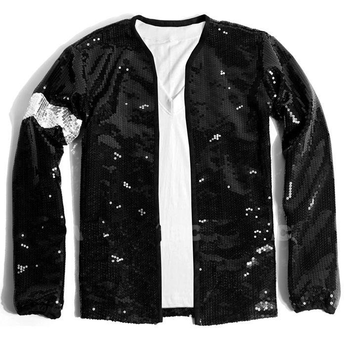 Impersonator Michael Joseph Jackson Costumes Jacket Sequies Black Shining Jacket