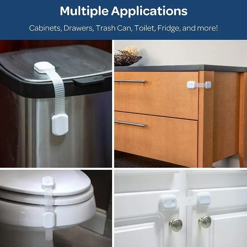 1/3/5/10Packs Baby Safety Lock Drawer Child Safety Cabinet Locks Adhesive Cabinet Drawer Door Latches Baby Safe Straps