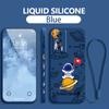 Anime Astronaut Cartoon Art Liquid Left Rope For Xiaomi Redmi 13C 12 12C K60 A1 K50 11 K40 10C 10 9A 9AT 9T 9C 5G Back