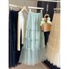 Gentle wind multi-layer fungus edge mesh cake skirt girl spring new temperament thin medium and long elegant fairy skirt