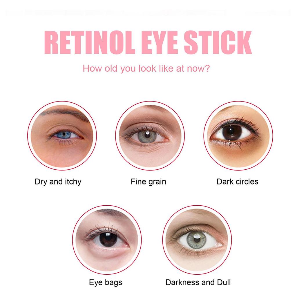 EELHOE Stick Crema Contorno Occhi Retinolo Formula delicata idrata e umetta la zona perioculare, crema viso nutriente e rigenerante per gli occhi.