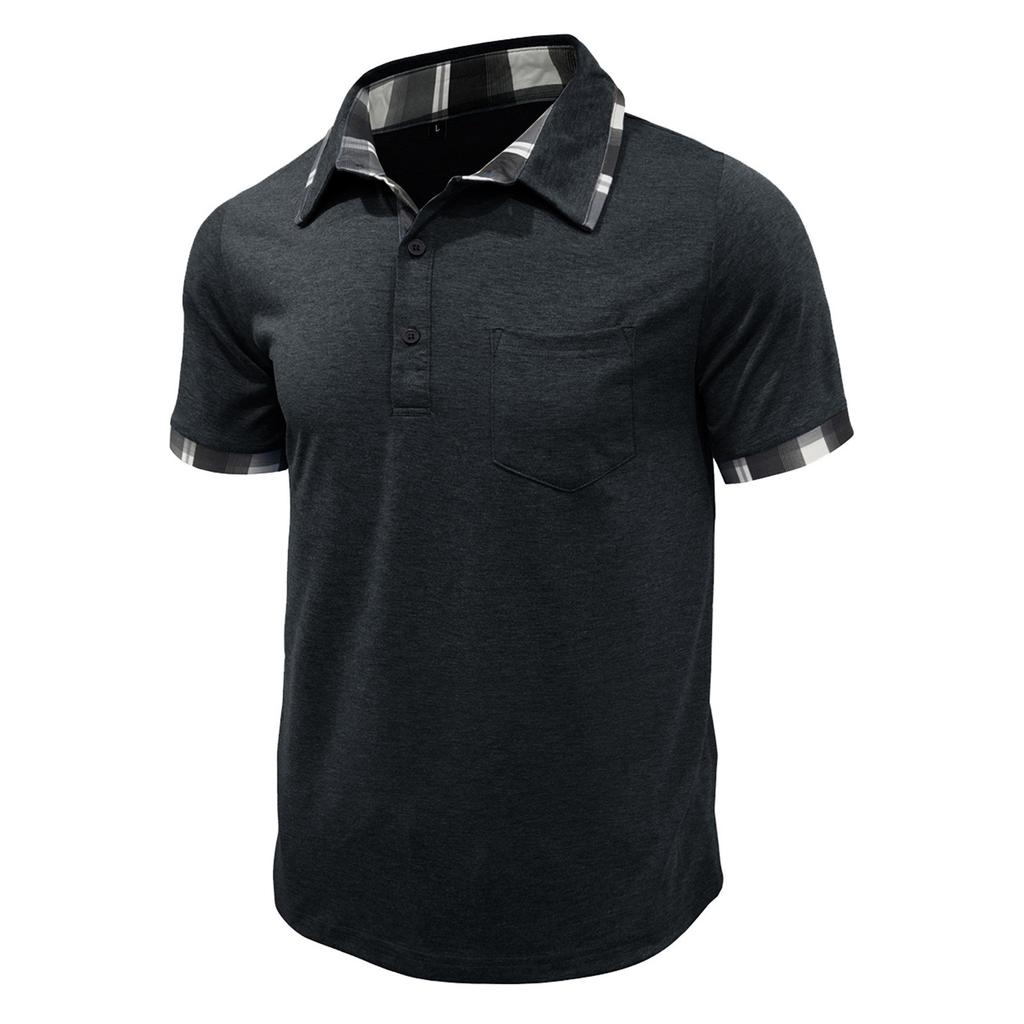 Herren Farbknopf Kurzarm Oberteil Herren Freizeit Mode Hemd