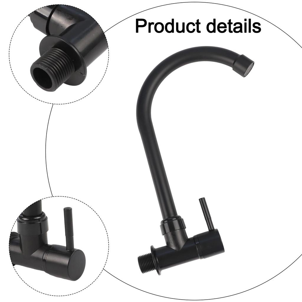 Plastic Steel Black Kitchen Water Purifier Tap Single Lever Cold Water