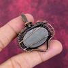 Silver Sheen Obsidian Pendant Copper Wire Wrapped Unique Jewelry Gemstone Pendant