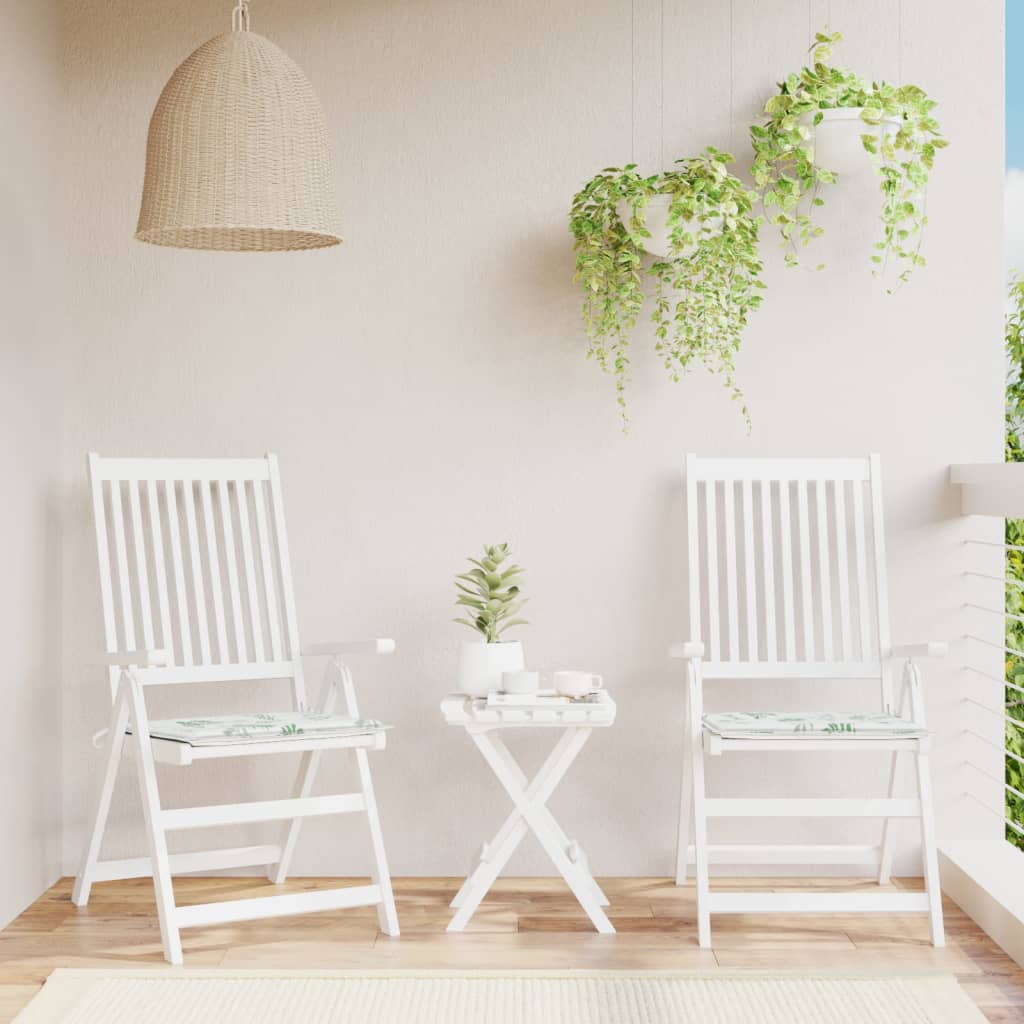 Seat Cushion Set 2 Pcs Leaf Pattern 50 X 50 X 4 Cm Fabric