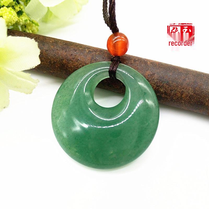 Eccentric Dongling Jade Antique Hollow Round Pendant - Princess Buckle Style