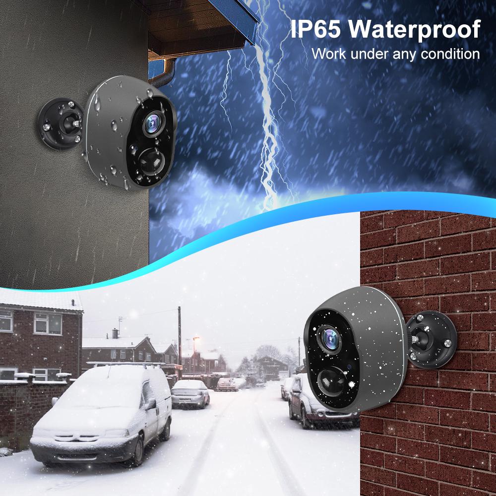S1B Tuya Smart Life APP Battery Powered IP65 Outdoor WIFI 3MP Surveillance Siren CCTV PIR Motion Detect Camera Alexa Google