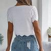 Damen Kurzarm V-Ausschnitt T-Shirts Streifen T-Shirt Damen T-Shirt Street Strickwaren Oberteil