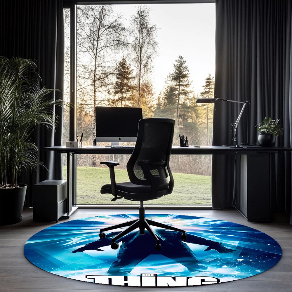 The Thing Printed Round Rug Carpet Chair Rug Area Rug Entryway Doormats,for Office Chair Living Room Bedroom Kitchen Room.