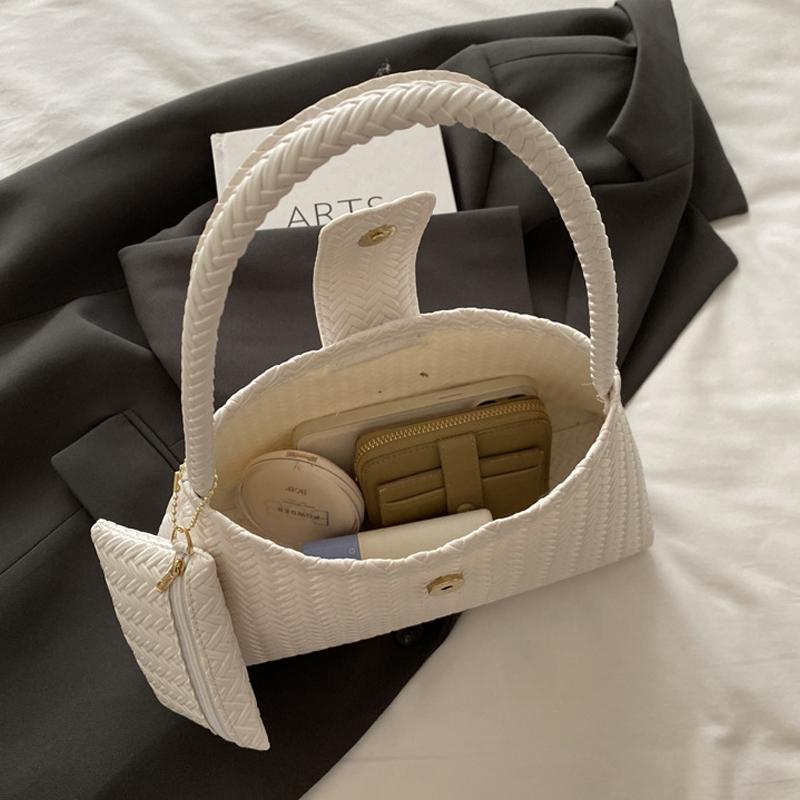 Yogodlns Herbst/Winter Neues Strickmuster Handtasche Retro Eimer Unterarm Hobo Tasche Damen Einzelne Schultertasche