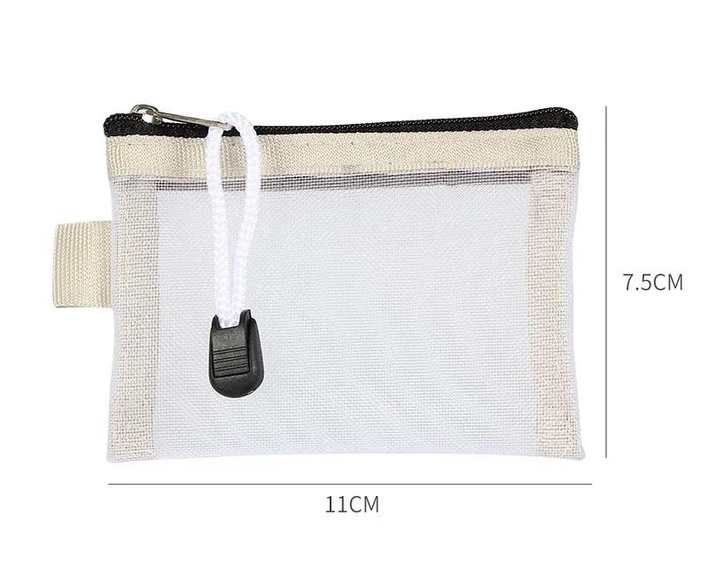 Mesh Makeup Bag Mini Zipper Women Cosmetic Organizer Coin Purse Cute Wallet Small Storage Pouch