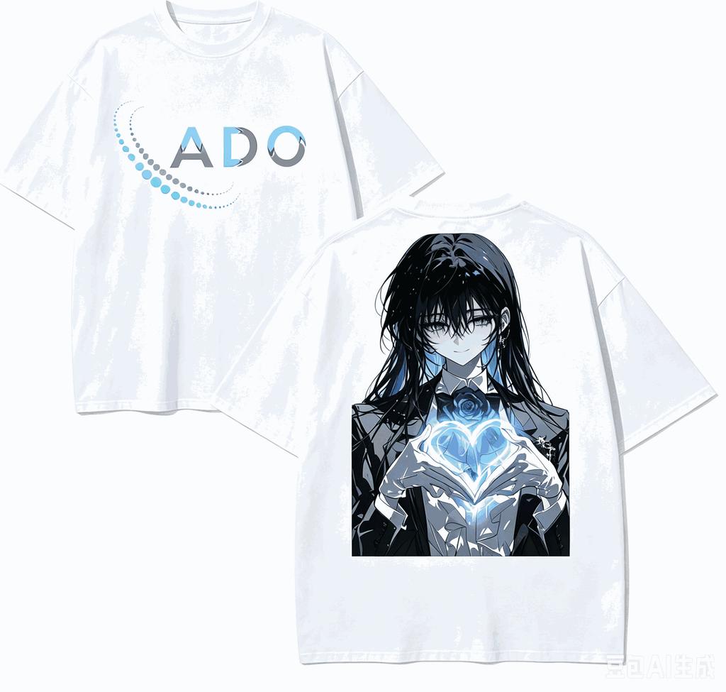 Ado Anime Lover T-shirt Men Women Harajuku Cotton New Model High Street Retro Fashion Oversized Unisex Couples Soft High Quality Couples Tops
