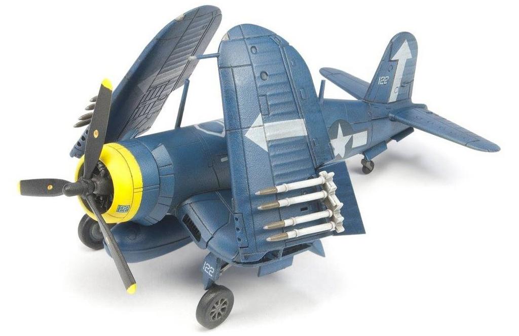 AFV Club Scale Navy Vought F4U Corsair Fighter Folding Set of Plastic Model AR14408 1/144 U.S. Carrier-Based (with Wings), 2, Kit,
