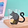 250Ml Cute Cat Glass Juice Coffee Cup Milk Tea Coffee Glass Mug Cat Tail Handle