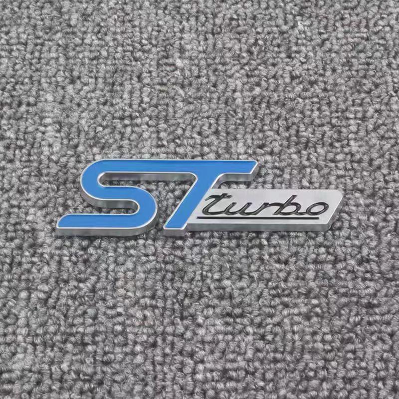 3D Metal STLine STTurbo Logo Emblem Decal Front Grill Fender Side Badge Sticker for  Kuga Fiesta Mondeo and Other Automobile Brands