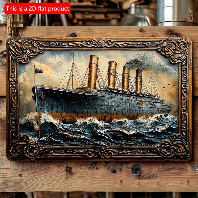 

2d Flat 30*20cm, Vintage Titanic-Themed Wooden Wall Art Sign, Retro Wooden Decor for Living Room, Bedroom, Home, Bar. 30*20cm