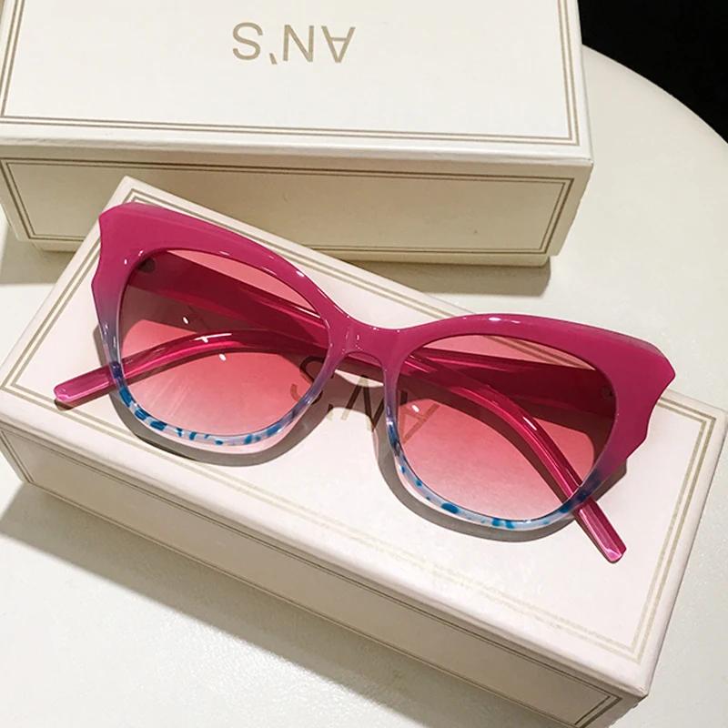 Cat Eye Vintage Sunglasses Women Brand Designer Fashion Gradient Sun Glasses Female Irregular Candy Colors Oculos De Sol