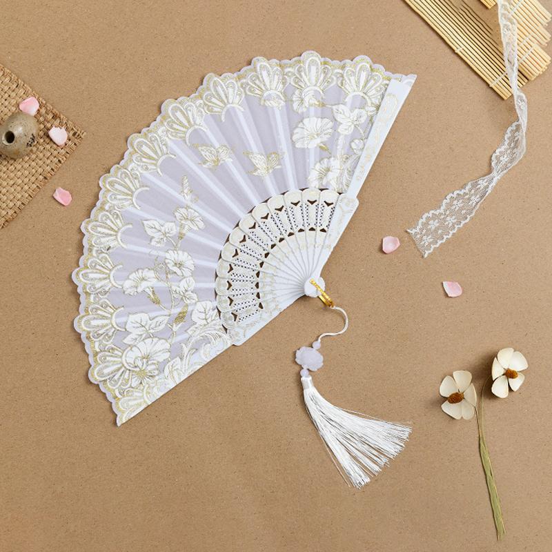 Chinese Style Folding Fan Portable Dance Performance Hand Fan Ancient Cheongsam Photography Props Classical Gift for Ladies