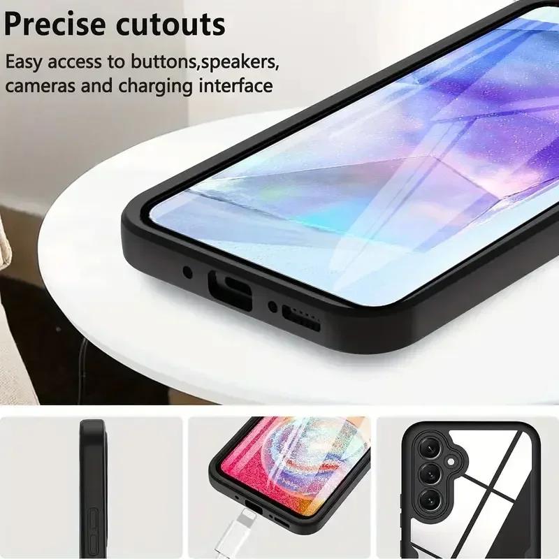 Protezione Schermo Intero 360 Trasparenza HD Custodia Cover per Telefono per Samsung A55 A35 A25 A15 A05S A73 A72 A71 A54 A53 A52 A51 4G 5G