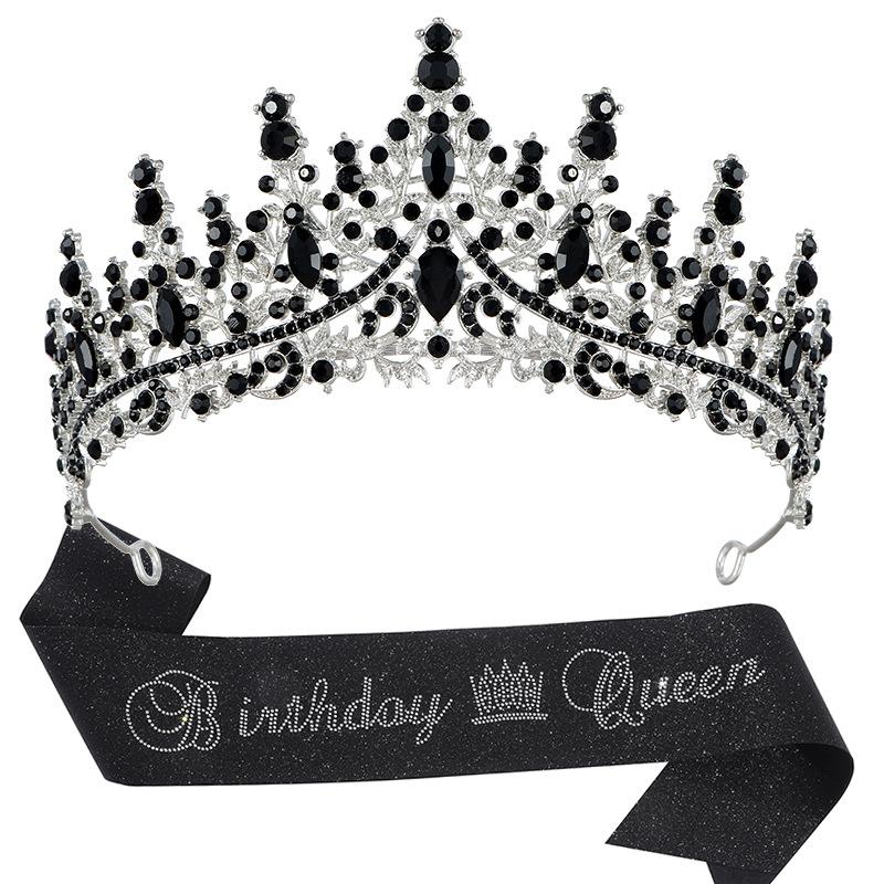 New Birthday Party Queen Crystal Crown Shoulder Strap Birthday Queen Glitter Pink Diamond Shoulder Strap Set 2026