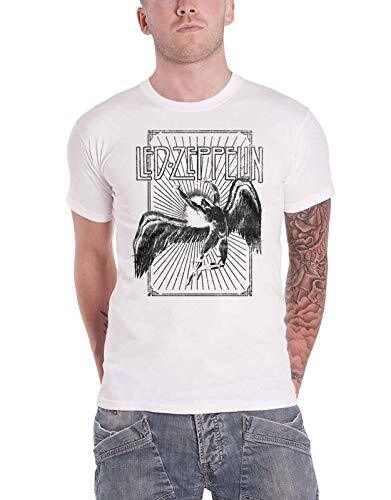Led Zeppelin T Shirt Icarus Burst Band Logo New Unisexs White S