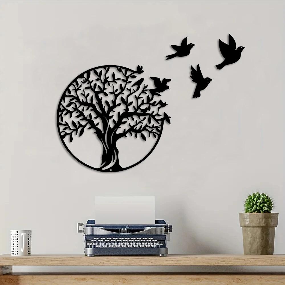 Metal Crafts Wall Decoration Art Tree Of Life Outdoor Courtyard Decoration Logo 1PC Anniversary Wall Gift Home Decoration