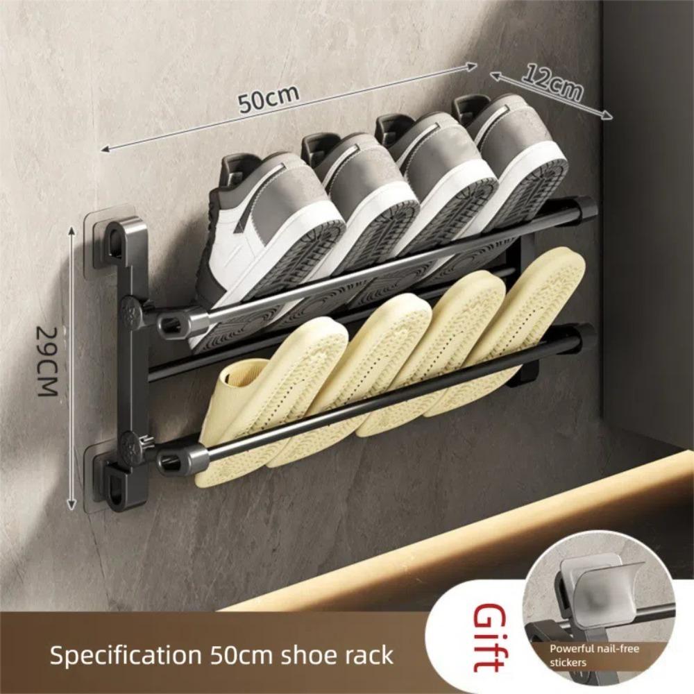 Door Mounted Shoe Storage Rack Wall Mounted Shoe Storage Shelf New Slippers Drying Rack  Bathroom