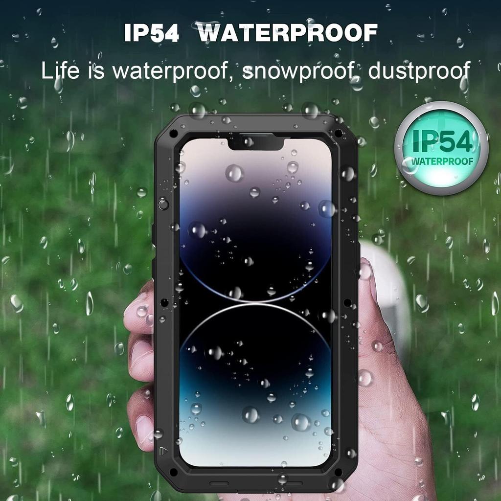 Ağır Askeri Sert Metal Kasa IPhone 15 14 13 12 11 Pro Max XS XR 8 7 Artı Silikon Darbeye Dayanıklı Koruyucu Kapak