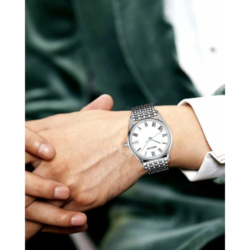 BINLUN Stainless Steel Watch Strap for Men and Women, 12mm, 14mm, 16mm, 18mm, 20mm, and 22mm with Butterfly Buckle (Silver, 20mm)