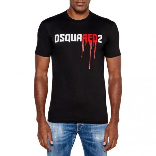 Joom Dsquared2 Men's Black Bloody Red Logo T-Shirt Cm
