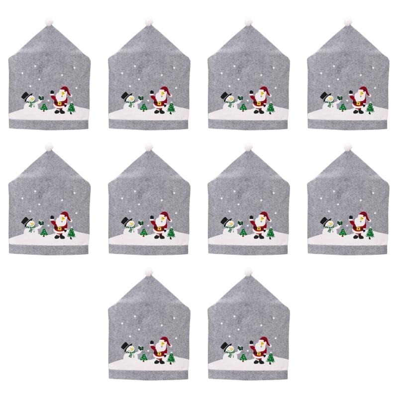 

Set Of 10 Festival Santa Caps Shape Chair Cover Chair Slipcovers for Holiday Homes Decors, NonWoven Fabric, 1