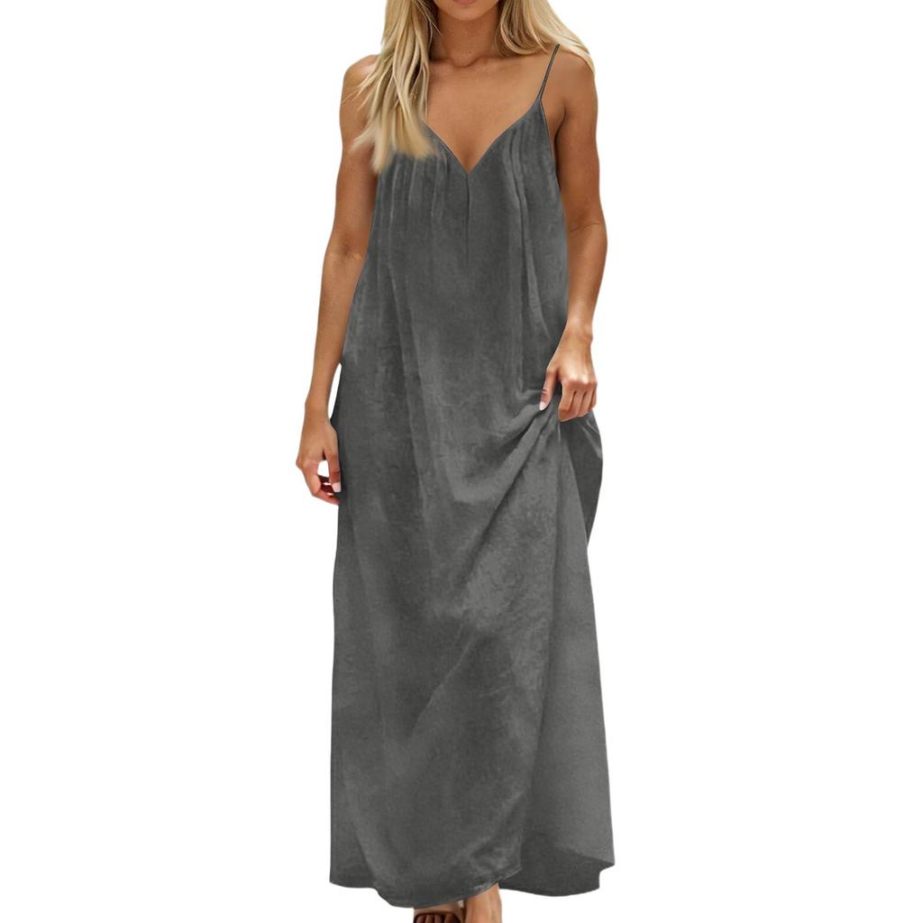 Women's Backless V-Neck Strapless Dress Backless Casual Dress