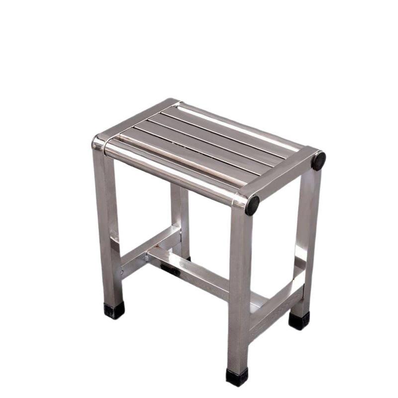 Non-slip Stainless Steel Shower Stool for Elderly - Square, Four-legged Design