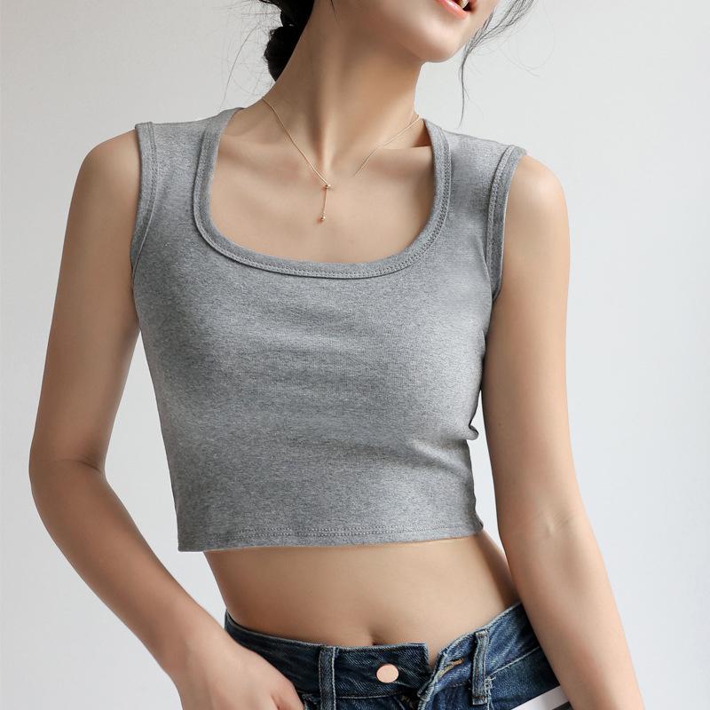 Women Sleeveless U Neck Tees T Shirt Ladies Tee Shirt Street Vest Wear Top