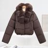 Winter New Thickened Large Size Fur Collar Jacket Women's Clothing Korean Version Fashion Temperament Short Loose Warm Down Cotton Clothes